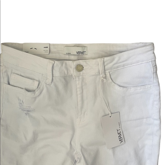 Vervet Mid Rise Distressed Jean White Amber Size 29 NWT - Picture 6 of 7